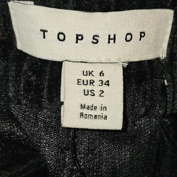 Top Shop Womens Ribbed High Rised Cuffed Hem Straight Pants SZ 2 - Picture 10 of 12